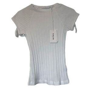 Helmut Lang White Ribbed Top NWT XS
